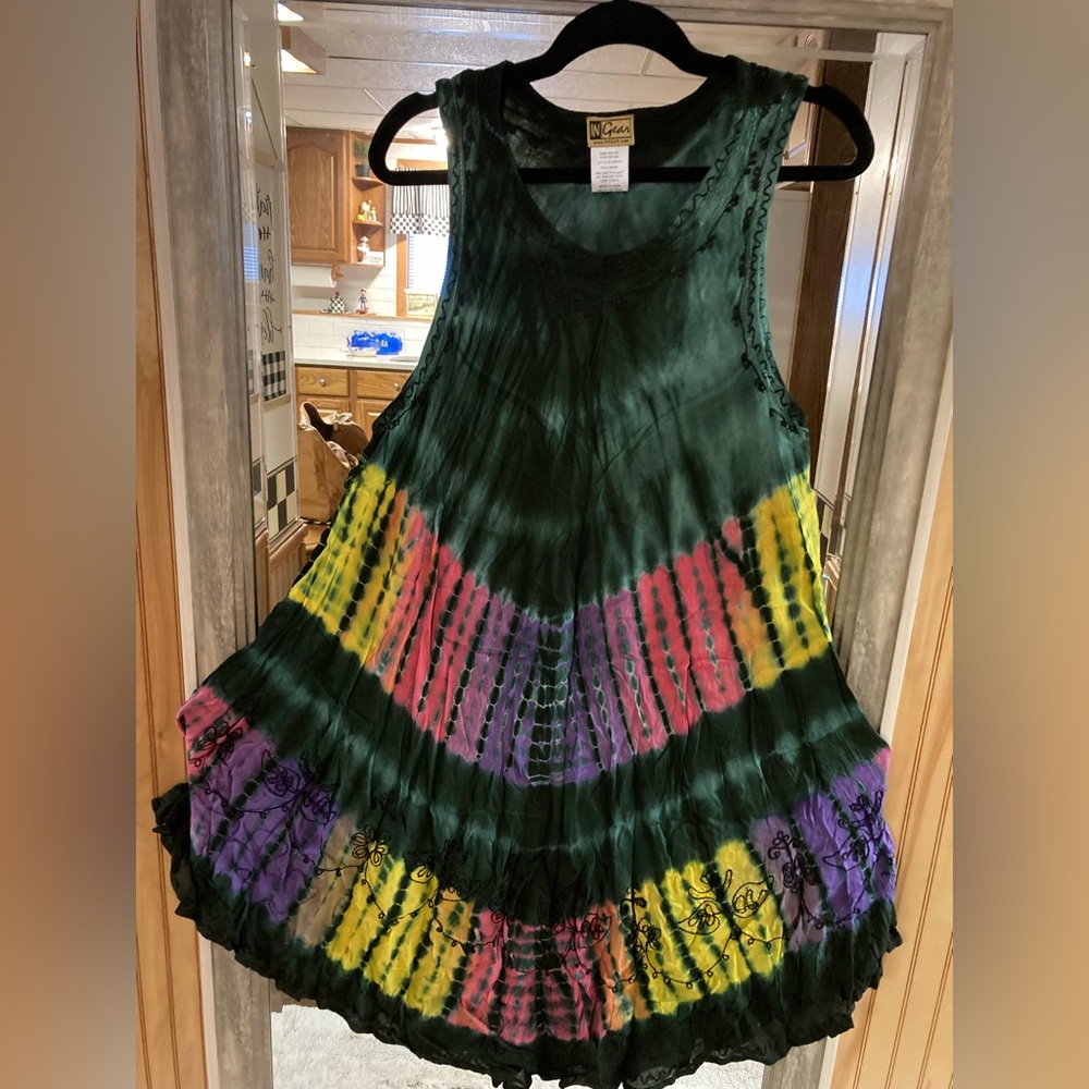 Tie dye dress/ or bathing suit coverup. Never used
